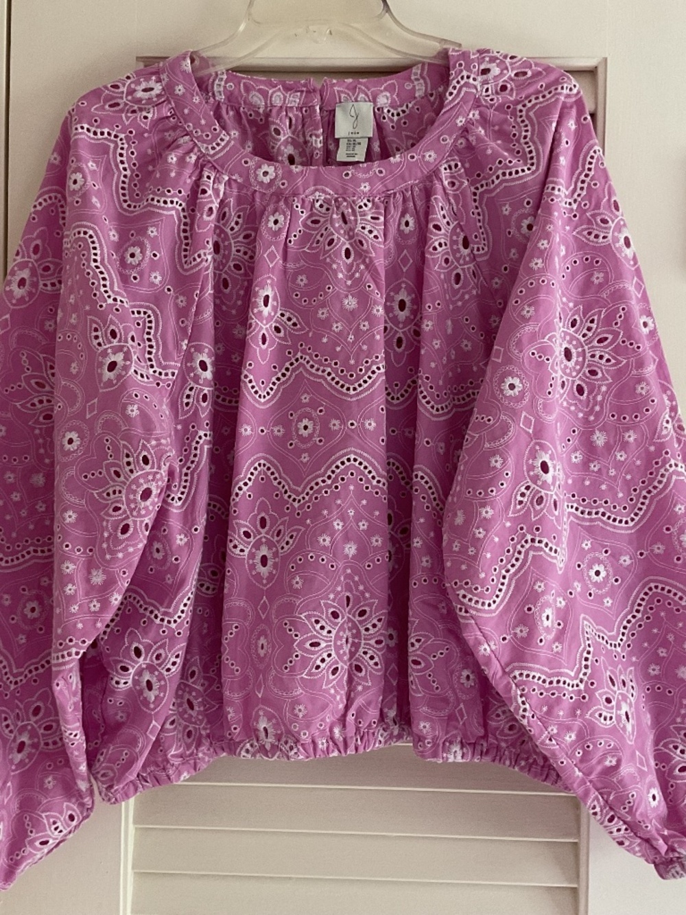 NWT Joie Eyelet Embroidery Lavender Cotton 100% Woman top Size US XL